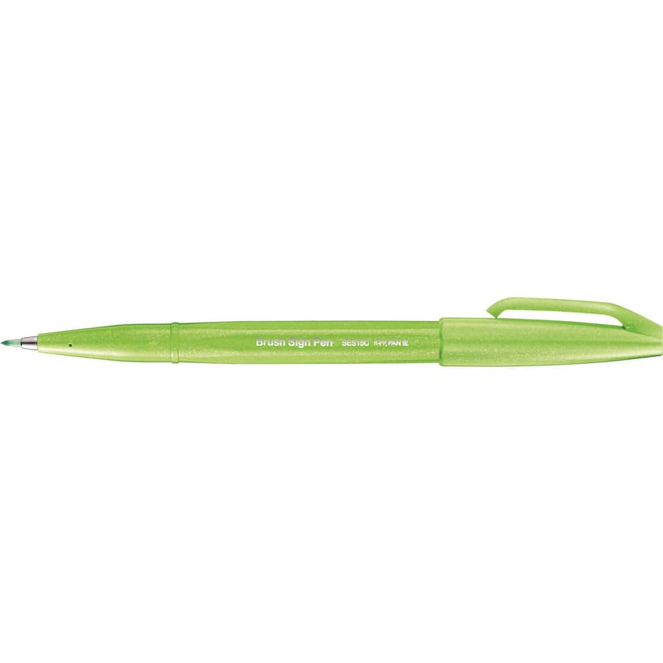 Faserschreiber Brush Sign Pen SES15, variabel, hellgrün PENTEL SES15C-KX