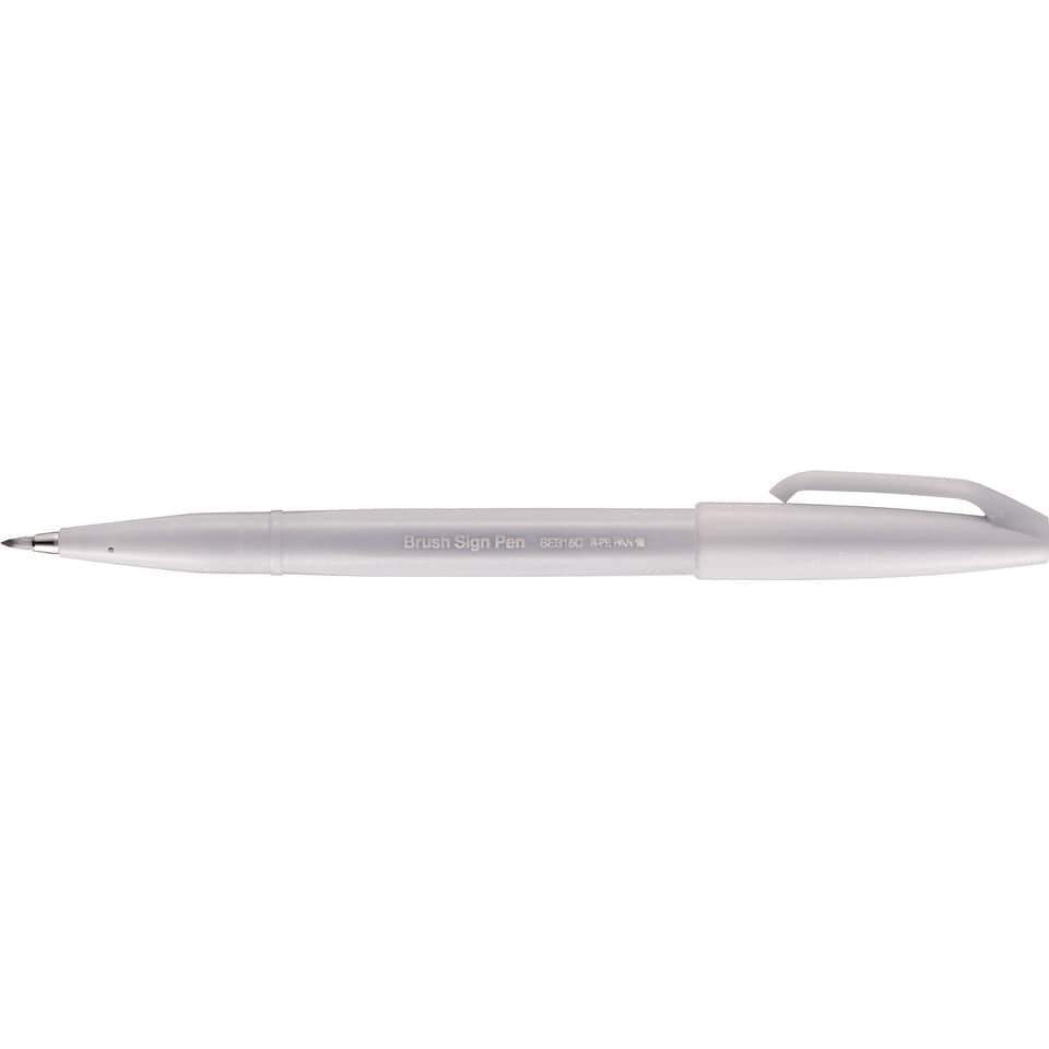 Faserschreiber Brush Sign Pen SES15, variabel, hellgrau PENTEL SES15C-N2X