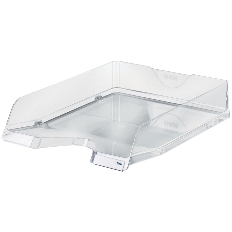 Briefablage VIVA, DIN A4/C4, stapelbar, mit Clip, hochglänzend, glasklar HAN 10275-23D
