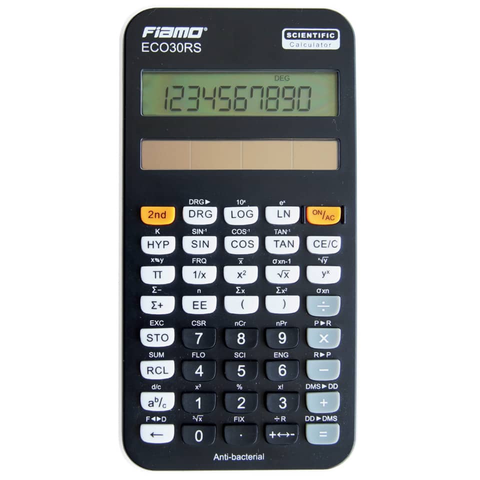 Schulrechner, 10-stellig, schwarz FIAMO FI-Eco 30 FIAMO FI-Eco30BK antibakt. 81x154x16mm