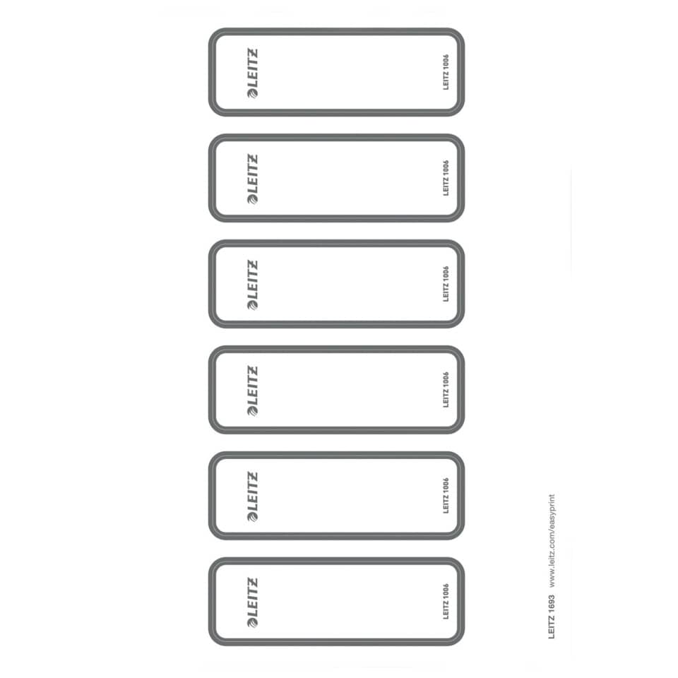 Ordnerrückenschild selbstklebend, 36 x 111 mm, schmal/kurz, 60 Stück, grau LEITZ 1693-00-85 LEITZ 1693-00-85 schmal