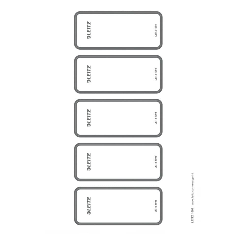 Ordnerrückenschild selbstklebend, 46 x 111 mm, breit/kurz, 50 Stück, grau LEITZ 1692-00-85 LEITZ 1692-00-85 breit