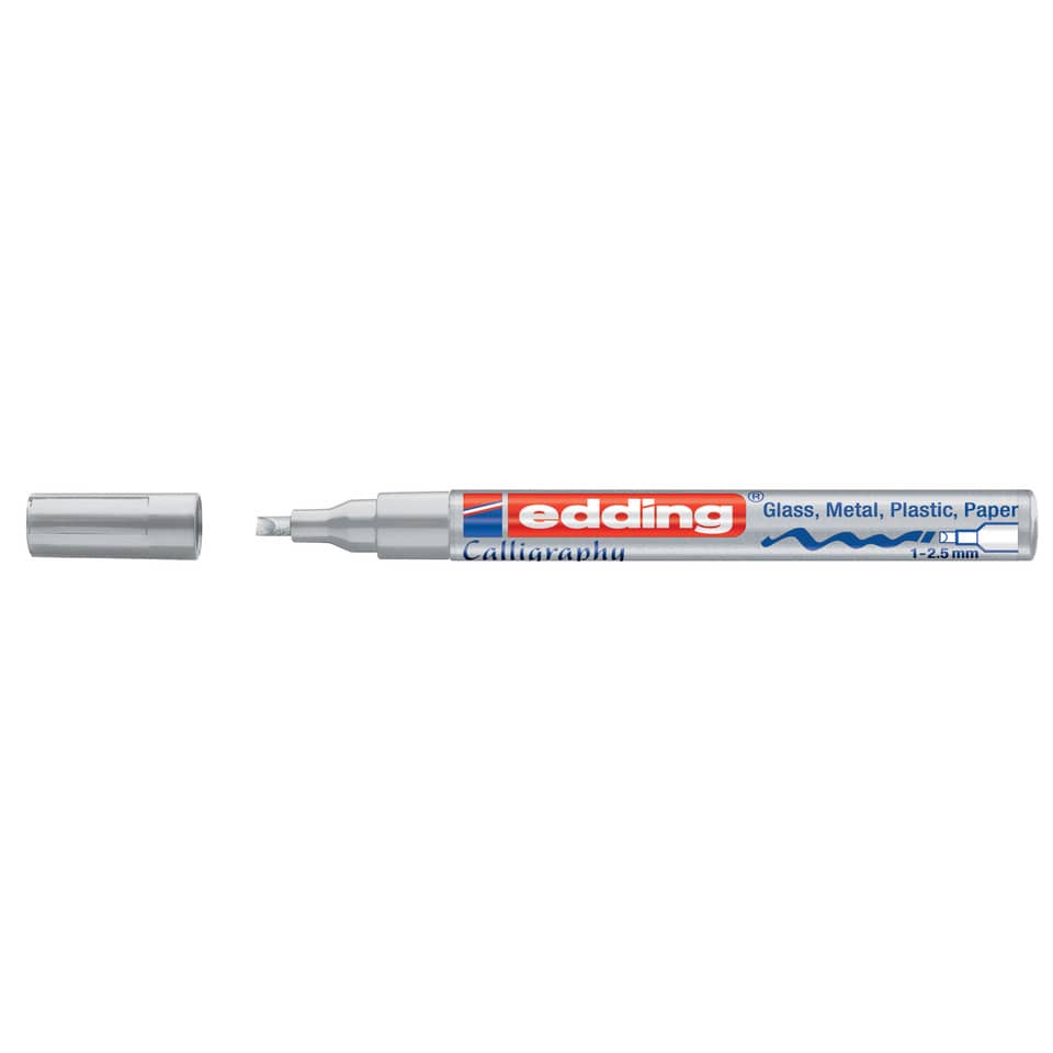 Glanzlackmarker 753, 1-2,5mm, Kalligrafiespitze , silber EDDING 4753054 EDDING 753054 1-2,5mm