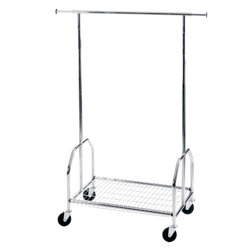 Mobile Garderobe, Metall, verchromt, 90x54x130-170 cm, silber ALCO 2830 ALCO 2830 verchromt