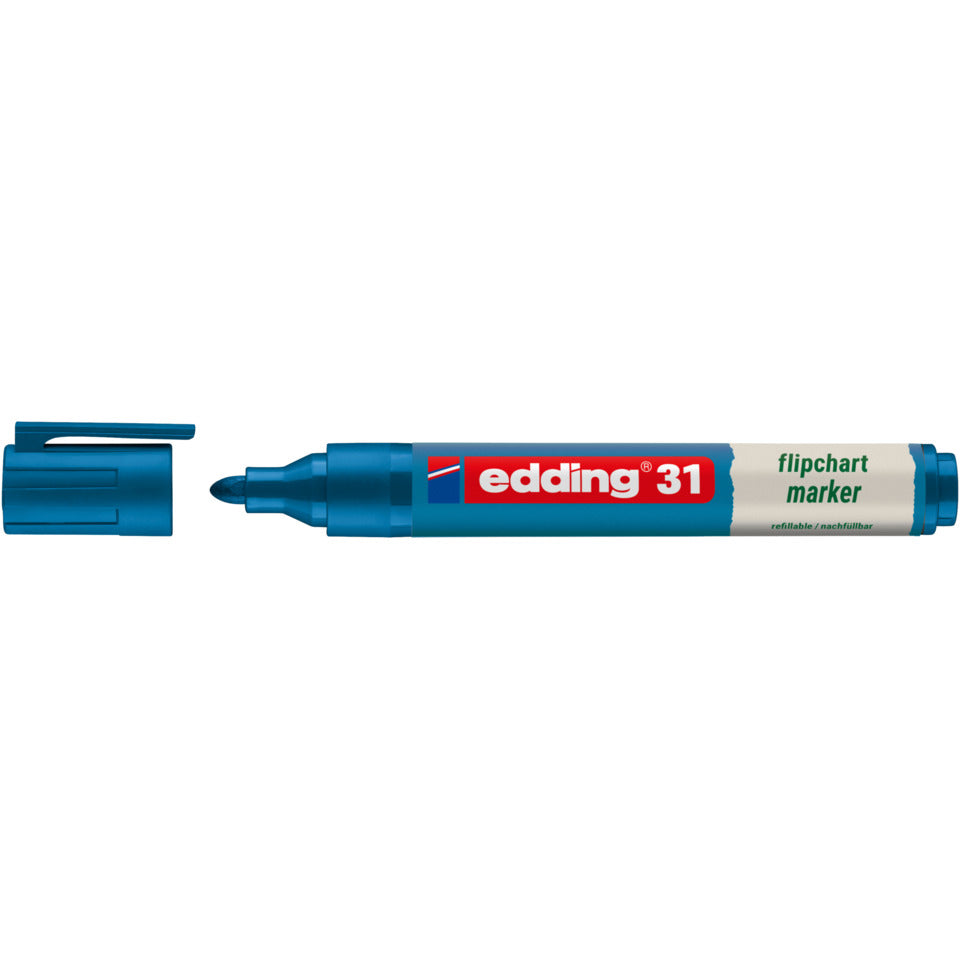 Flipchartmarker 31 EcoLine, 1,5-3mm, Rundspitze, blau EDDING 31-003 EDDING 31-003 nachfüllbar Rundspitze
