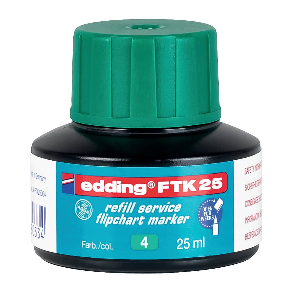 Nachfülltinte FTK 25, Flipchartmarker, 25ml, grün EDDING 4-FTK25004