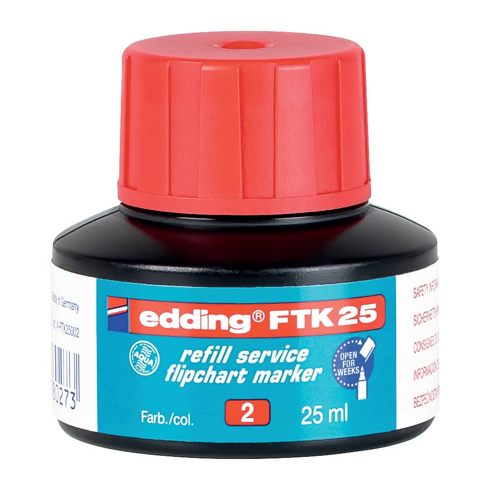 Nachfülltinte FTK 25, Flipchartmarker, 25ml, rot EDDING 4-FTK25002