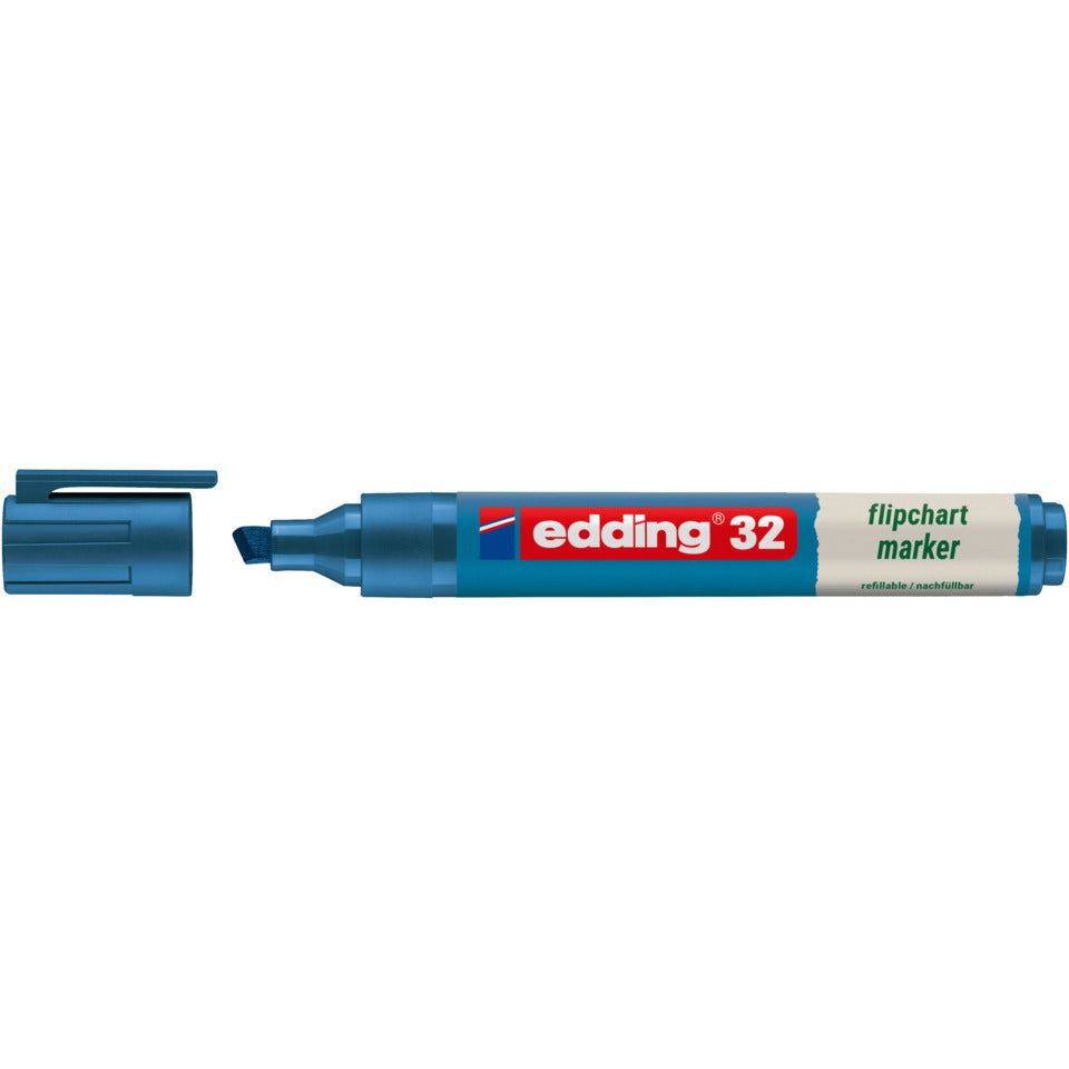 Flipchartmarker 32 EcoLine, 1,5-3mm, Keilspitze, blau EDDING 32-003 EDDING 32-003 nachfüllbar Keilspitze