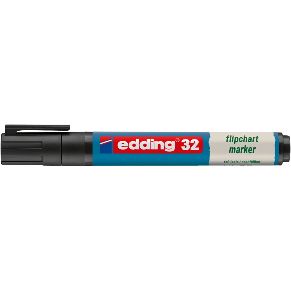 Flipchartmarker 32 EcoLine, 1,5-3mm, Keilspitze, schwarz EDDING 32-001 EDDING 32-001 nachfüllbar Keilspitze
