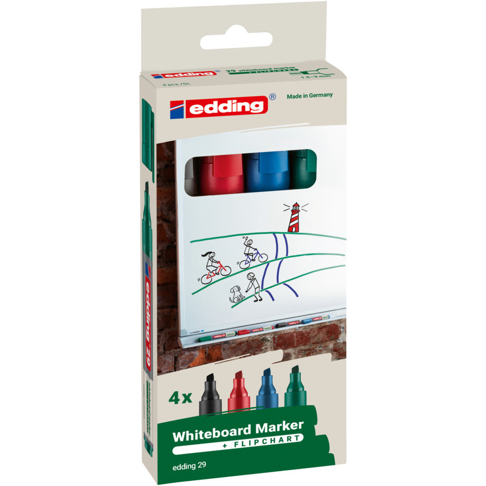 Whiteboardmarker Ecoline, 1,5-5mm, Keilspitze, 4 Stück, sortiert EDDING 4-29-4 EDDING 29-4S  4St.