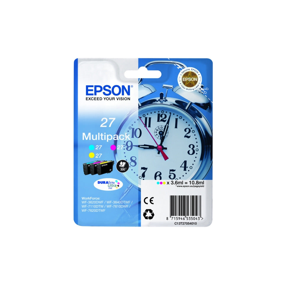 Inkjetpatronen Nr. 27 cyan, magenta, yellow   Multipack EPSON C13T27054012 EPSON C13T27054012 Multipack