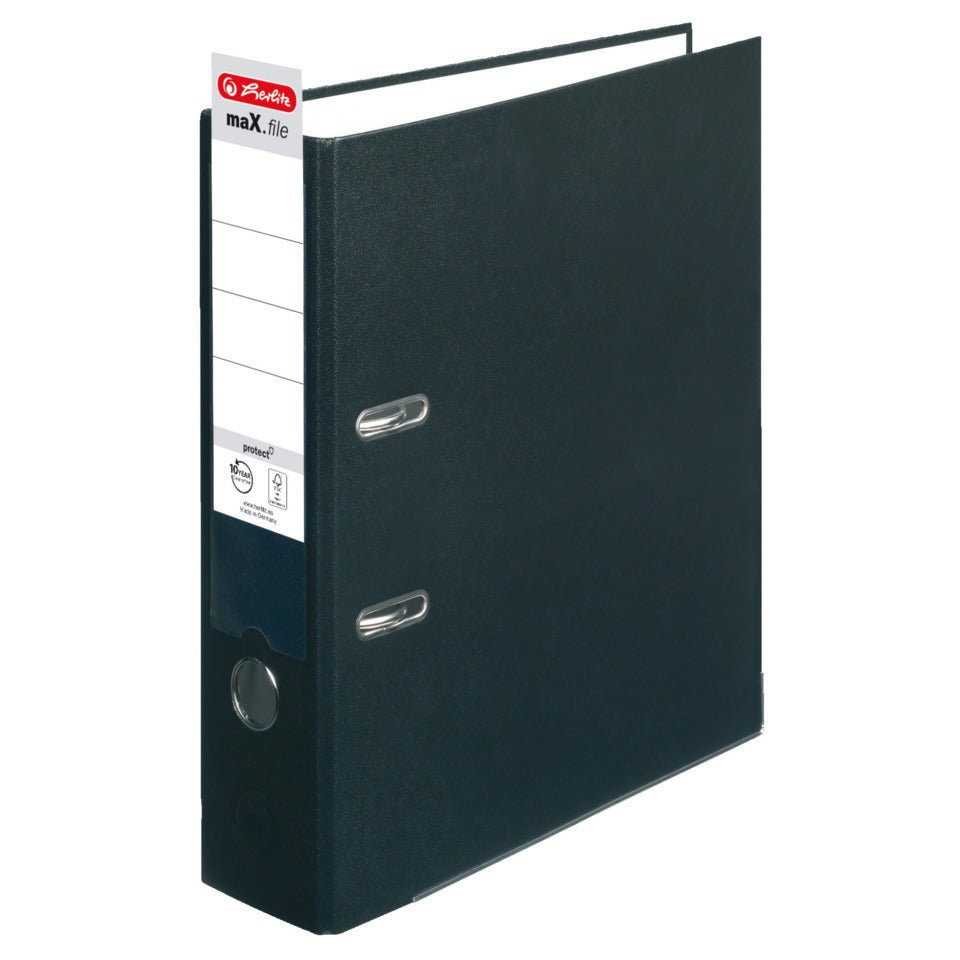 Ordner maX.file protect, A4, 80mm, schwarz HERLITZ 300007144 HERLITZ 300007144 5480801 PP Color