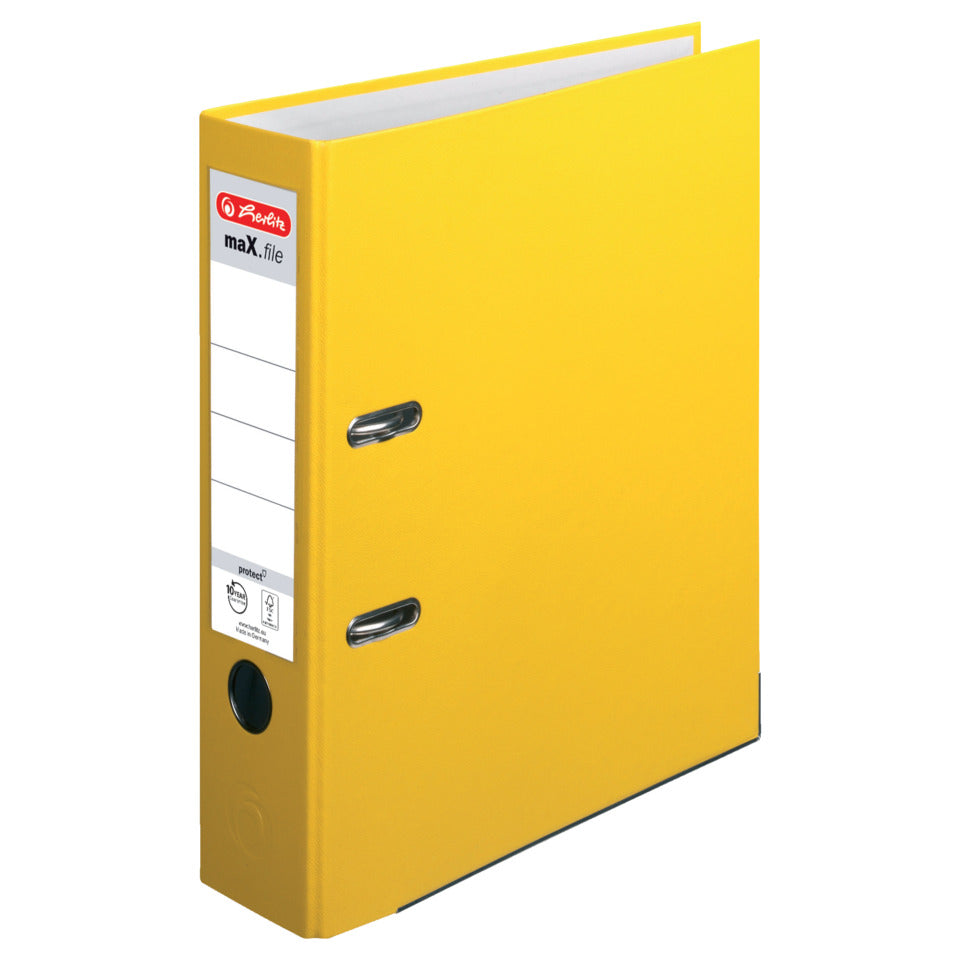 Ordner maX.file protect, A4, 80mm, gelb HERLITZ 300007147 HERLITZ 300007147 5481304 PP Color