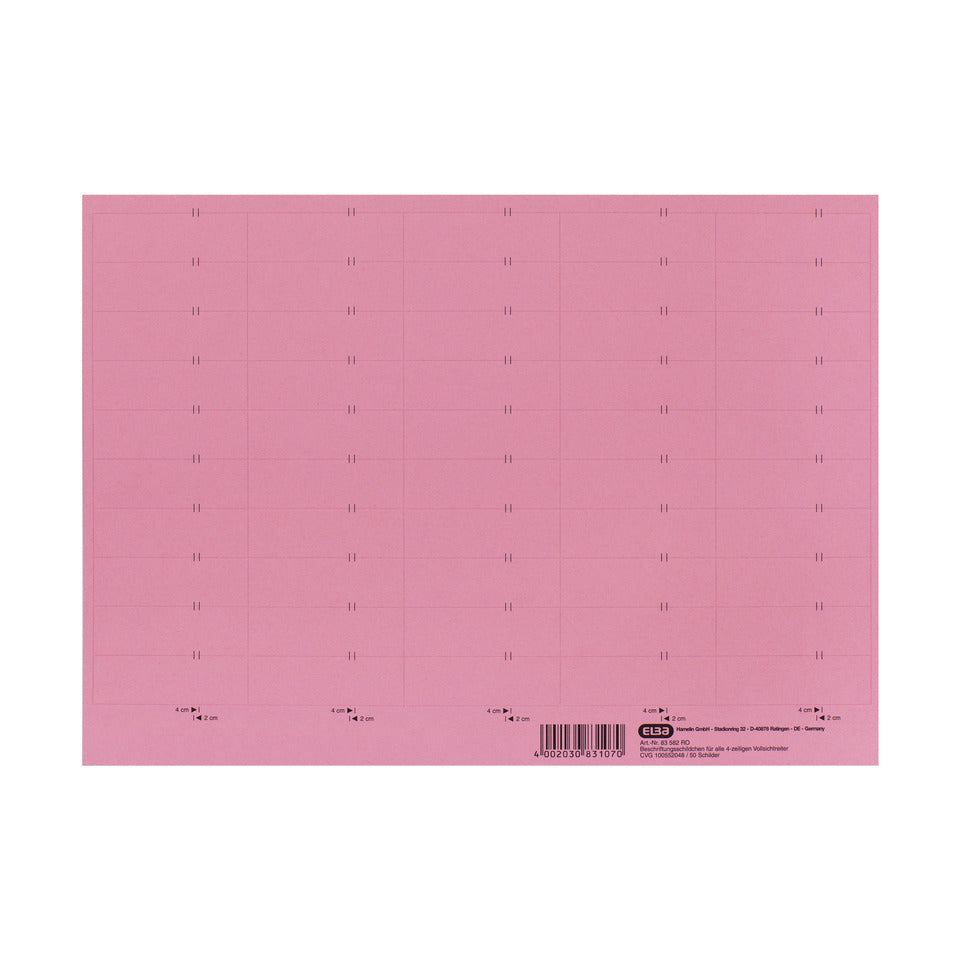 Beschriftungsschild, 50 Stück rosa ELBA 100552048 ELBA 100552048 83582RO