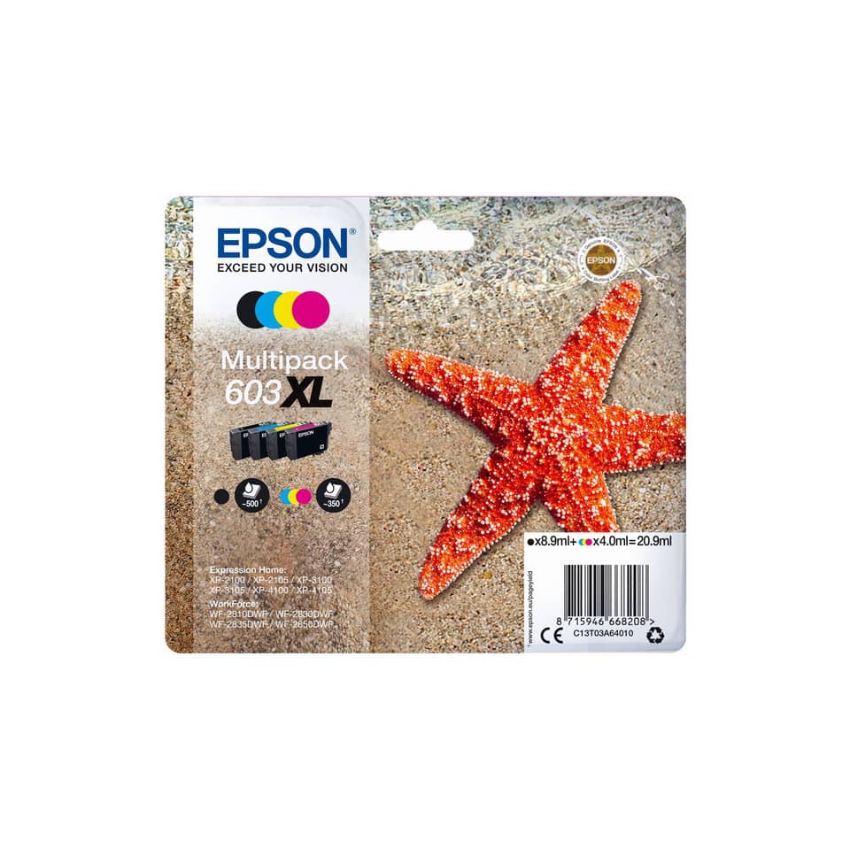 Multipack schwarz, cyan, magenta, yellow EPSON C13T03A64010