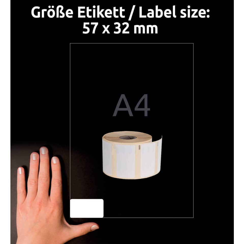 Rollen-Etiketten ablösbar, 32x57mm, 1000 Stück, weiß AVERY ZWECKFORM AS0722540 AVERY ZWECKFORM AS0722540 ablösbar