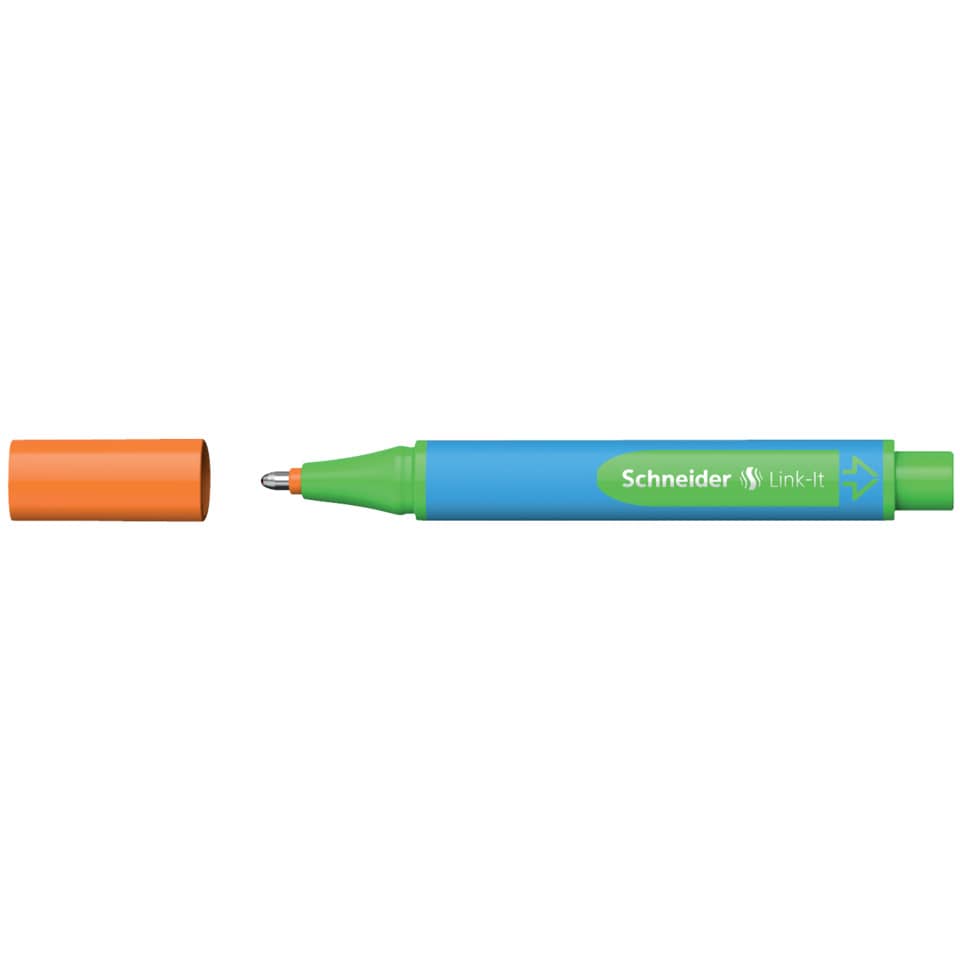 Kugelschreiber Slider Link-It, Kappenmodell, XB, orange, Schaftfarbe: cyan SCHNEIDER 50-154506 SCHNEIDER SN154506