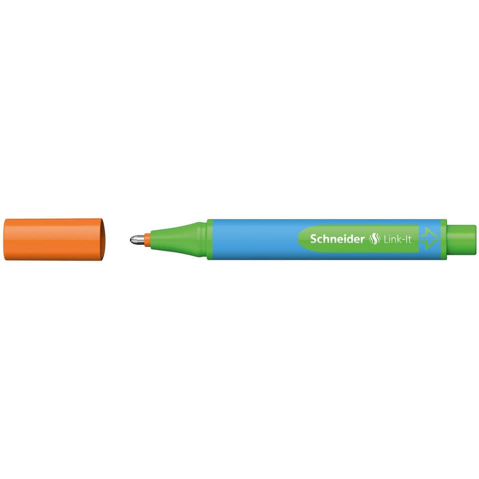 Kugelschreiber Slider Link-It, Kappenmodell, XB, orange, Schaftfarbe: cyan SCHNEIDER 50-154506 SCHNEIDER SN154506