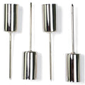 Adventskerzenhalter - 2,3 x 11 cm, für Stabkerze, silber,  4er Packung  10861 10861 2,3x11cm