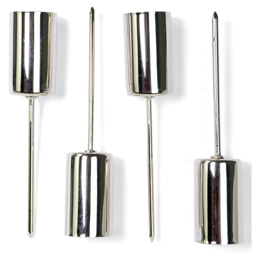 Adventskerzenhalter - 2,3 x 11 cm, für Stabkerze, silber,  4er Packung  10861 10861 2,3x11cm