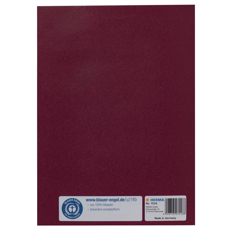 Heftschoner, A5, Papier, weinrot HERMA 7018 HERMA 7018 Papier