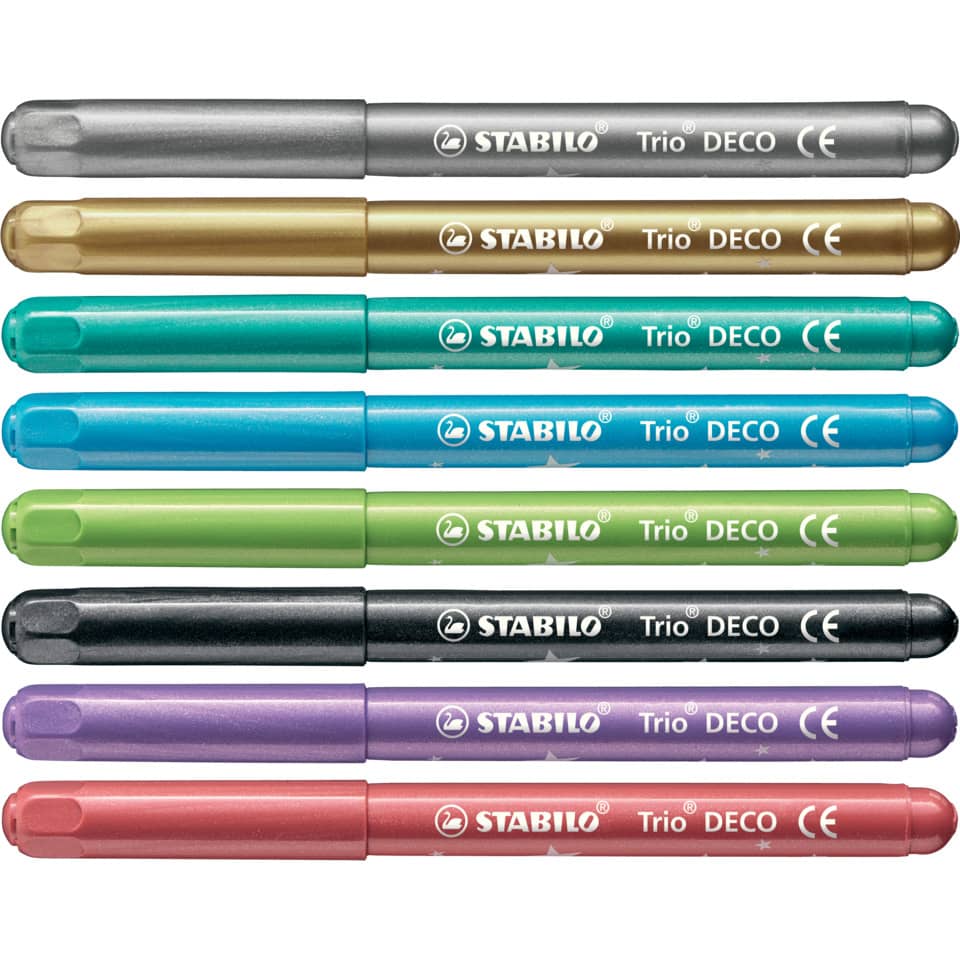 Faserschreiber Trio® DECO metallic, Kartonetui mit 8 Stiften STABILO 377/8 STABILO 377/8 metallic