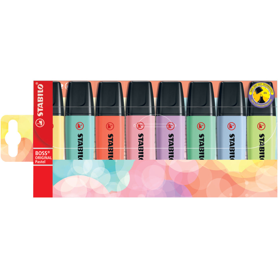 Textmarker BOSS® ORIGINAL Pastel, Etui mit 8 Stiften STABILO 70/8-3 STABILO BOSS 70/8-3