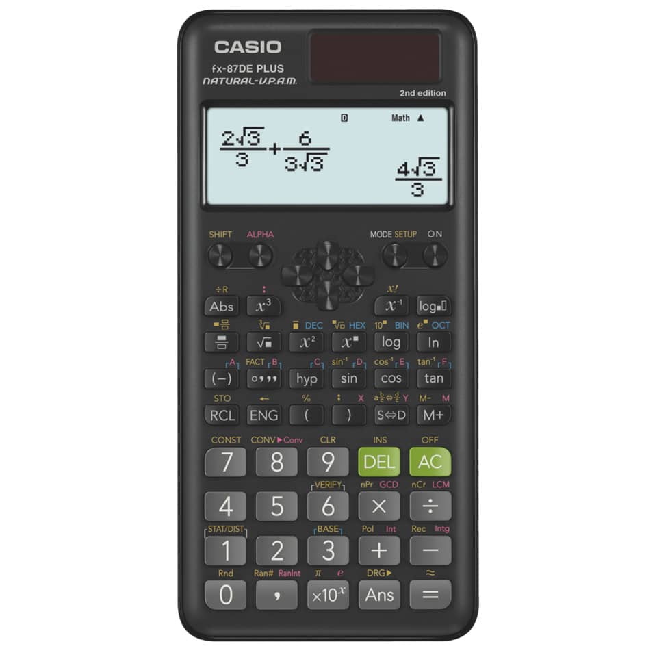 Schulrechner FX-87DE Plus 2nd edition Solar/Batterie, 502 Funktionen CASIO FX87DEPLUS-2 Casio FX-87DEPLUS-2 80x161x11mm