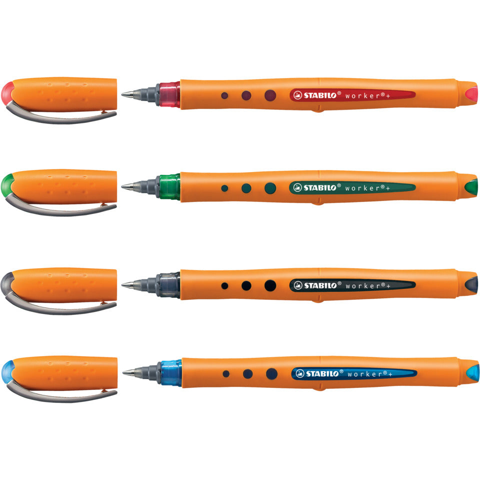Tintenroller worker®+ medium, 0,5 mm, schwarz STABILO 2018/46