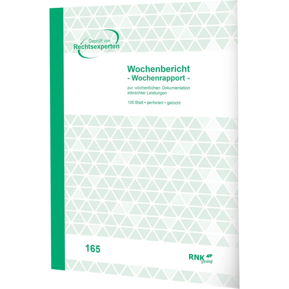 Wochenlohnblock, A4, 100 Blatt RNK 165 A4 100Bl     165