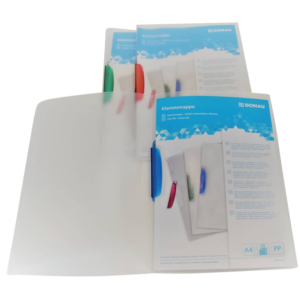 Clip-Mappe, A4, 40 Blatt, PP, blau DONAU 8557190-10