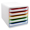 Schubladenbox BIG-BOX PLUS 5 offene Laden, weiß/Harlekin EXACOMPTA 309913D EXACOMPTA 309913D 5 Laden