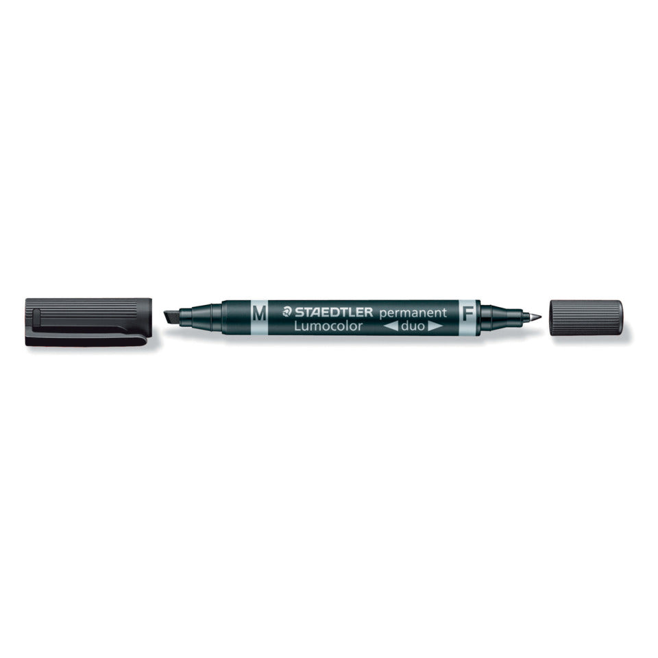 Permanentmarker Lumocolor® duo, nachfüllbar, 0.6 mm und 1.5 mm, schwarz STAEDTLER 348-9 STAEDTLER Lumocolor 348-9