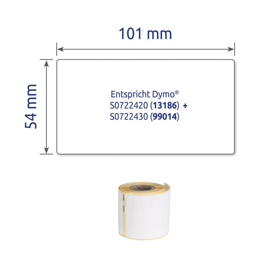 Rollen-Etiketten permanent, 54x101mm, 2640 Stück, weiß AVERY ZWECKFORM AS0722420 AVERY ZWECKFROM AS0722420