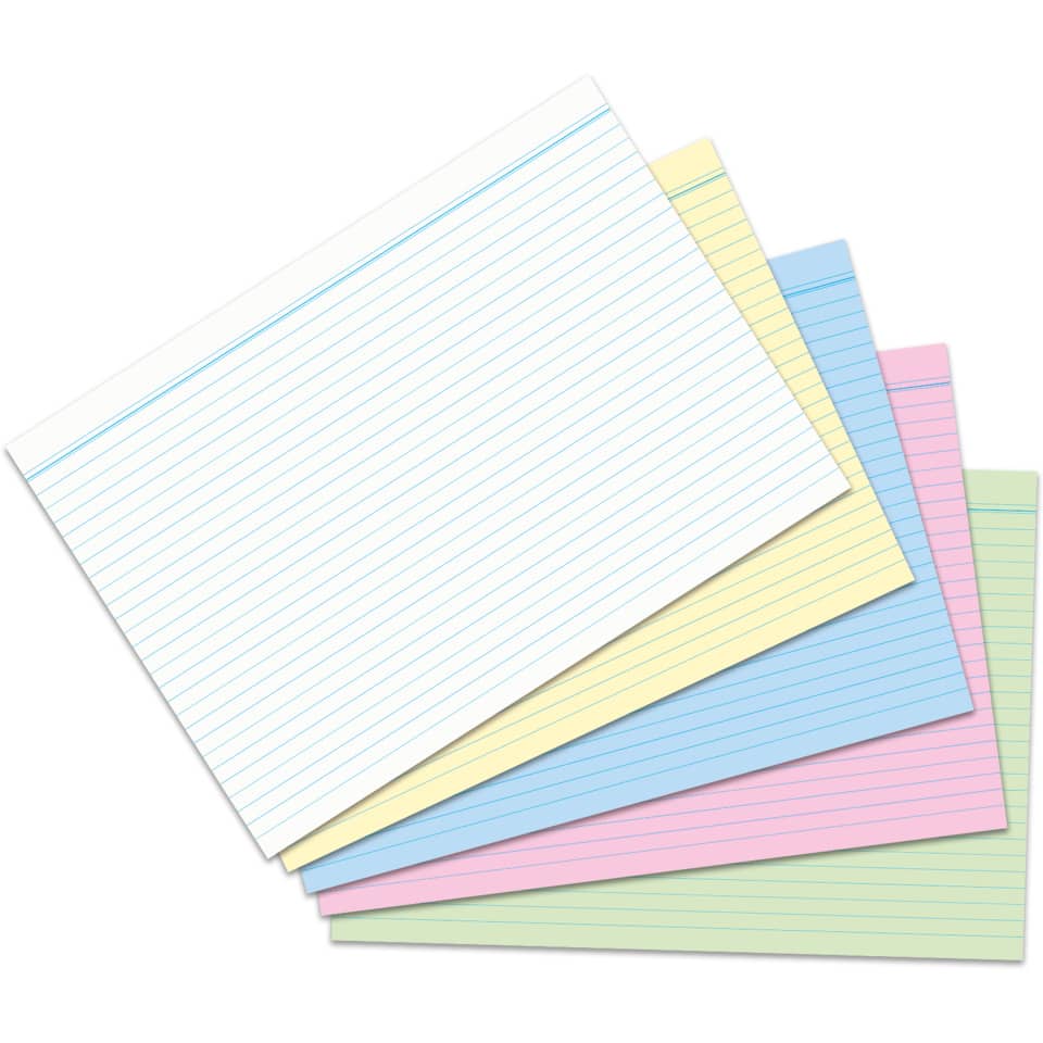 Karteikarte, A6, 170g/m², liniert, 100 Stück, sortiert RNK 115069 RNK 115069 100ST