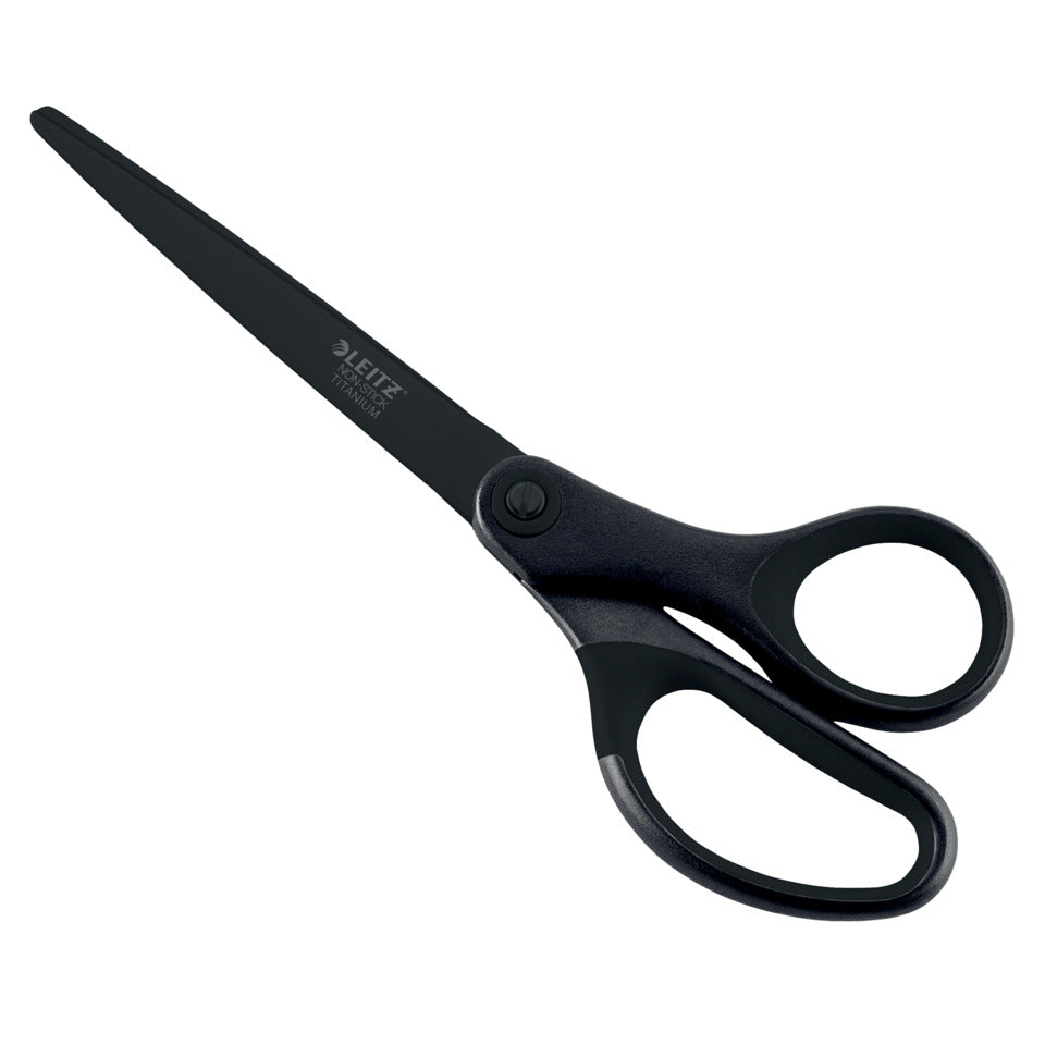 Qualitätsschere, Edelstahl, titanbeschichtet, Anti-Haft, 180mm, Blister, schwarz LEITZ 5419-60-95