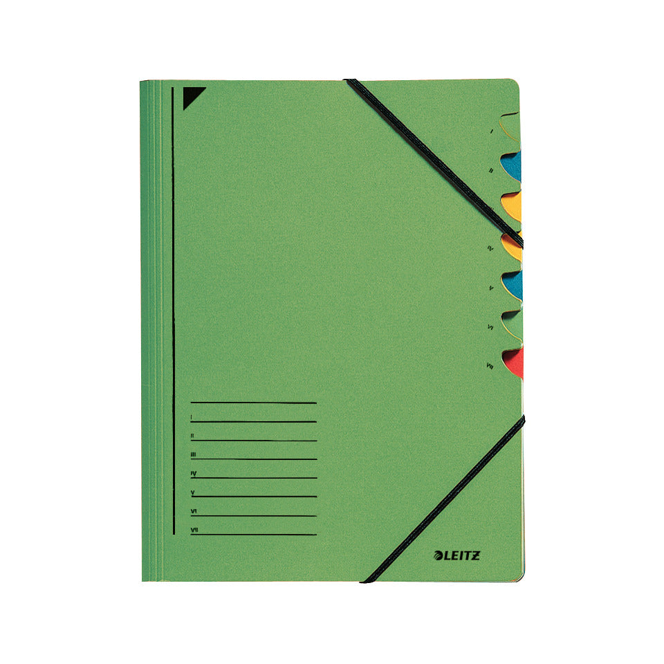 Ordnungsmappe, A4, Karton, 7 Fächer, grün LEITZ 3907-00-55 LEITZ 3907-00-55 Karton
