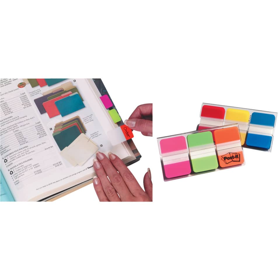 Haftstreifen Index Strong, 25,4x38mm, 3x22 Blatt, sortiert POST-IT 686-PGO POST IT 686-PGO