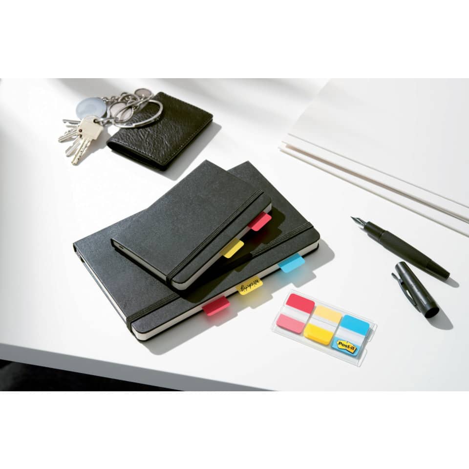 Haftstreifen Index Strong, 25,4x38mm, 3x22 Blatt, sortiert POST-IT 686-RYB POST IT 686 RYB 3x22 rt/gb/bl