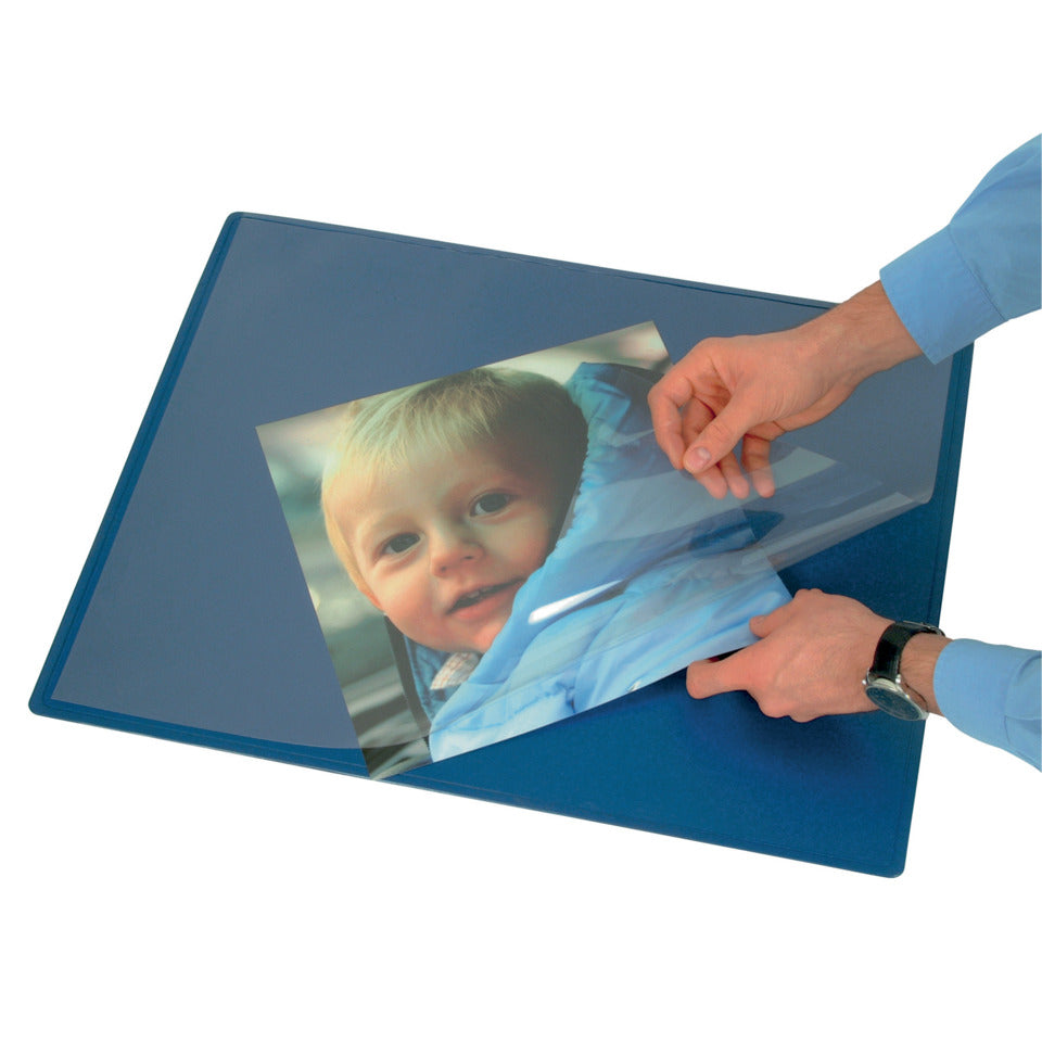Schreibunterlage, 63x50cm, blau Q-CONNECT KF26799 Q-CONNECT KF26799 PP inkl.Folie