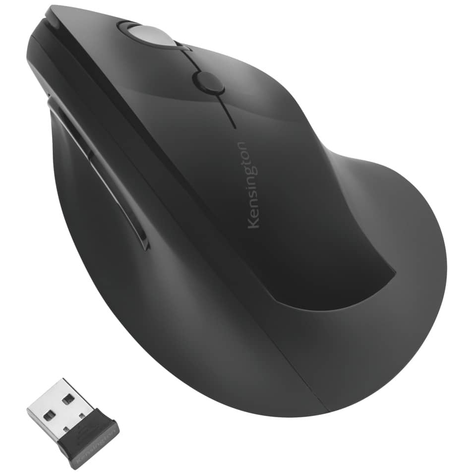 Maus Pro Fit Ergo - Rechtshänder, 5 Tasten, 1600dpi, kabellos, schwarz KENSINGTON K75501EU KENSINGTON K75501EU Pro Fit Ergo