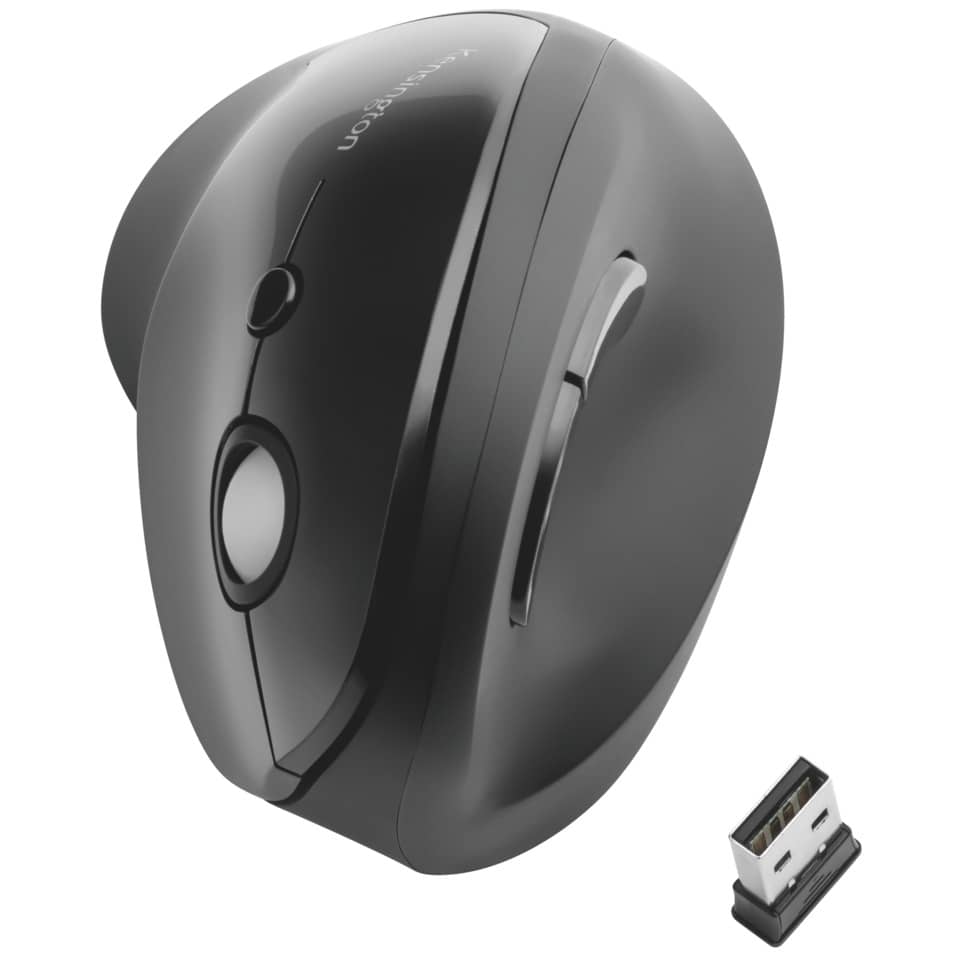 Maus Pro Fit Ergo - Rechtshänder, 5 Tasten, 1600dpi, kabellos, schwarz KENSINGTON K75501EU KENSINGTON K75501EU Pro Fit Ergo