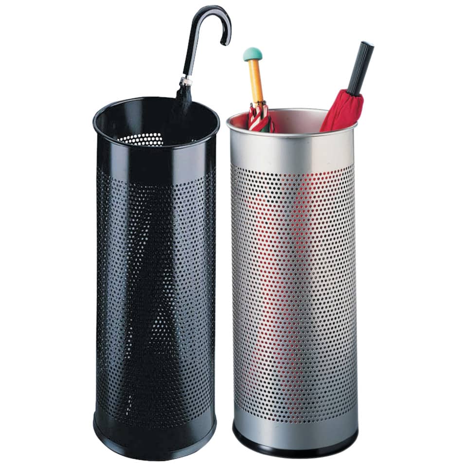 Schirmständer rund 28,5 METALL, 28,5 l, mit perforiertem Dekostreifen, metallic silber DURABLE 3350 23