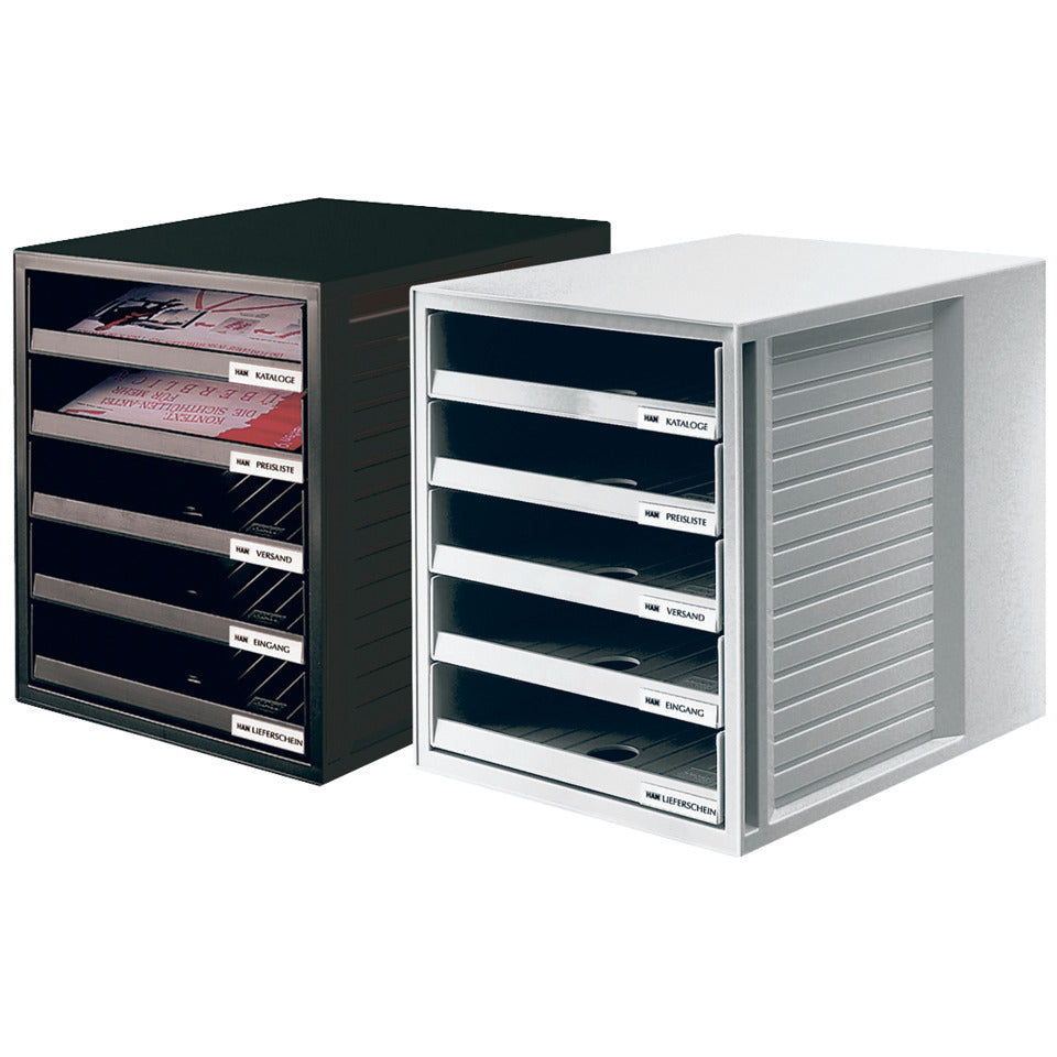 Schubladenbox SCHRANK-SET 5 offene Schubladen lichtgrau HAN 1401-11D HAN 1401-11 5 offene Schuebe