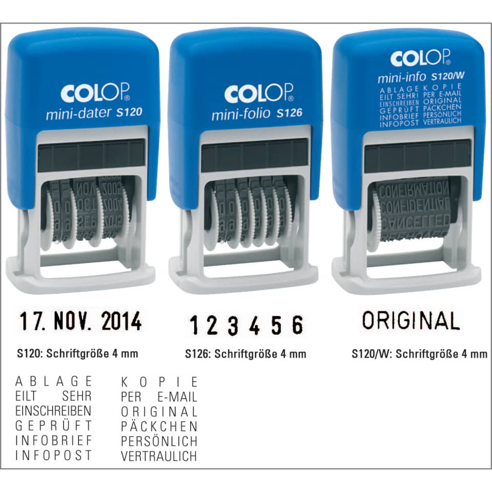 Ziffernstempel Mini-Dater, selbstfärbend COLOP 128280 COLOP S126 selbstfärbend 128280