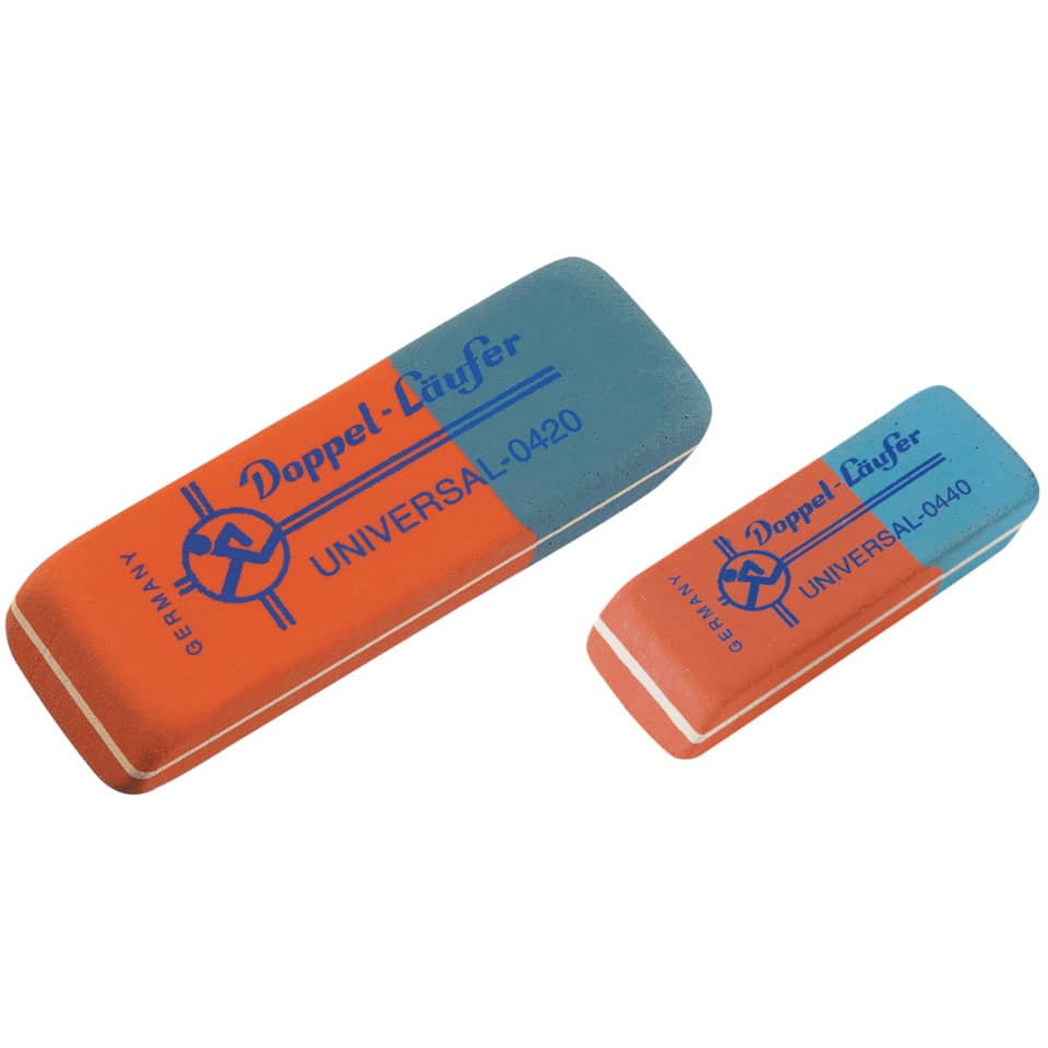 Radierer Universal, Kautschuk, 55x19x8,5 mm, Kombi, rot-blau LÄUFER 04400 LÄUFER 04400 Universal