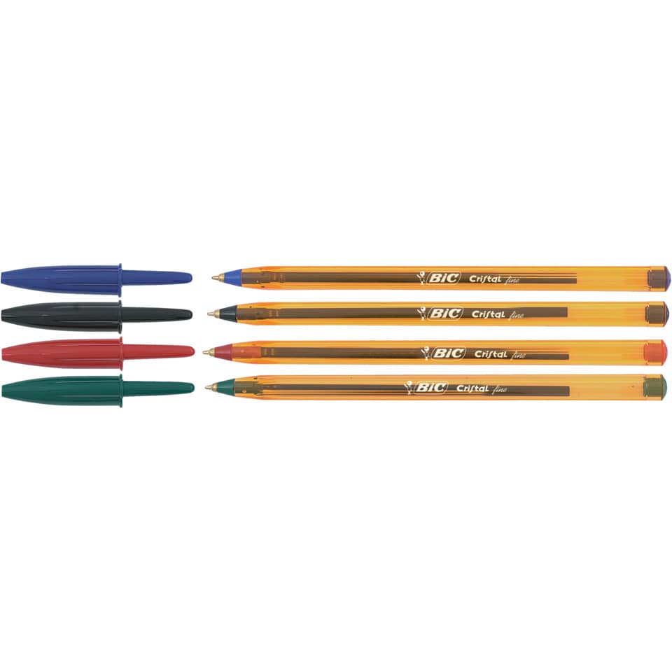 Kugelschreiber Cristal® Original fine, 0,35 mm, rot BIC 872720 BIC 872720 gelber Schaft