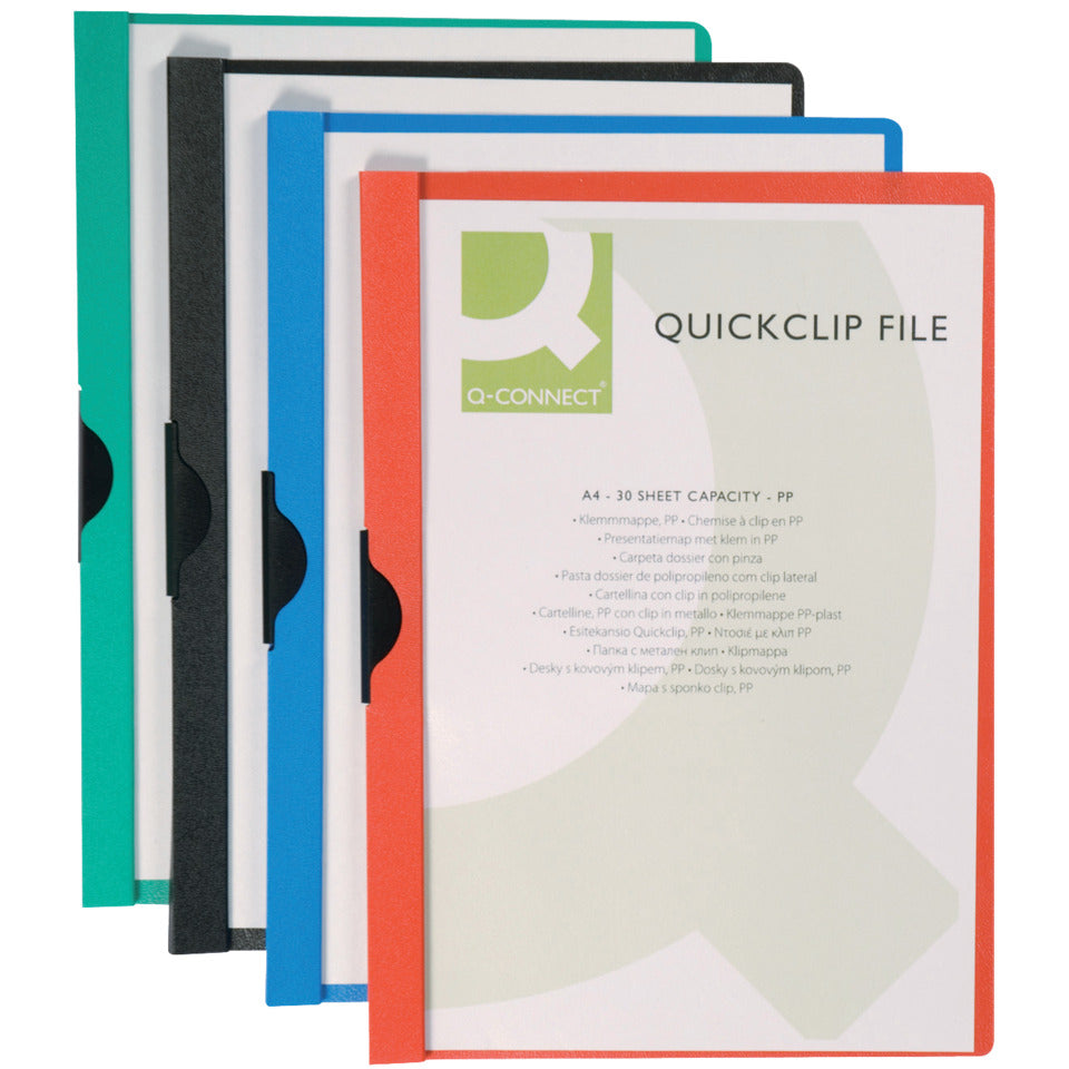 Klemmmappe, A4, transparent, grün Q-CONNECT KF00464 Q-CONNECT KF00464 Metallclip
