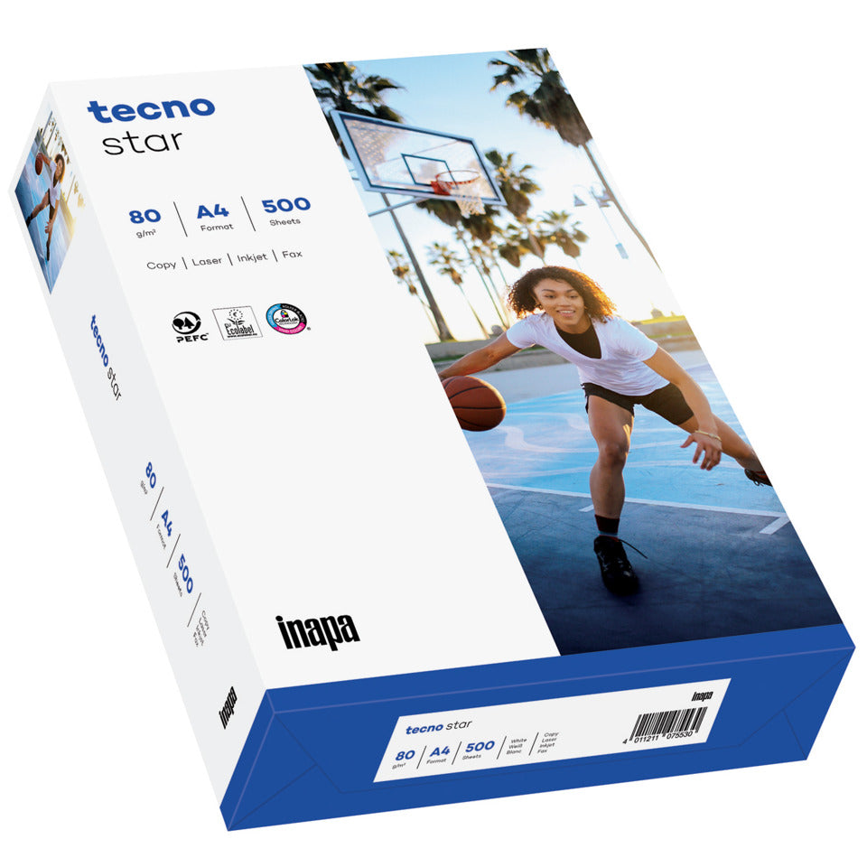 Kopierpapier Star, A4, 80g/m², 500 Blatt, weiß TECNO 2100011527 TECNO 2100011527 150 CIE-Weiße
