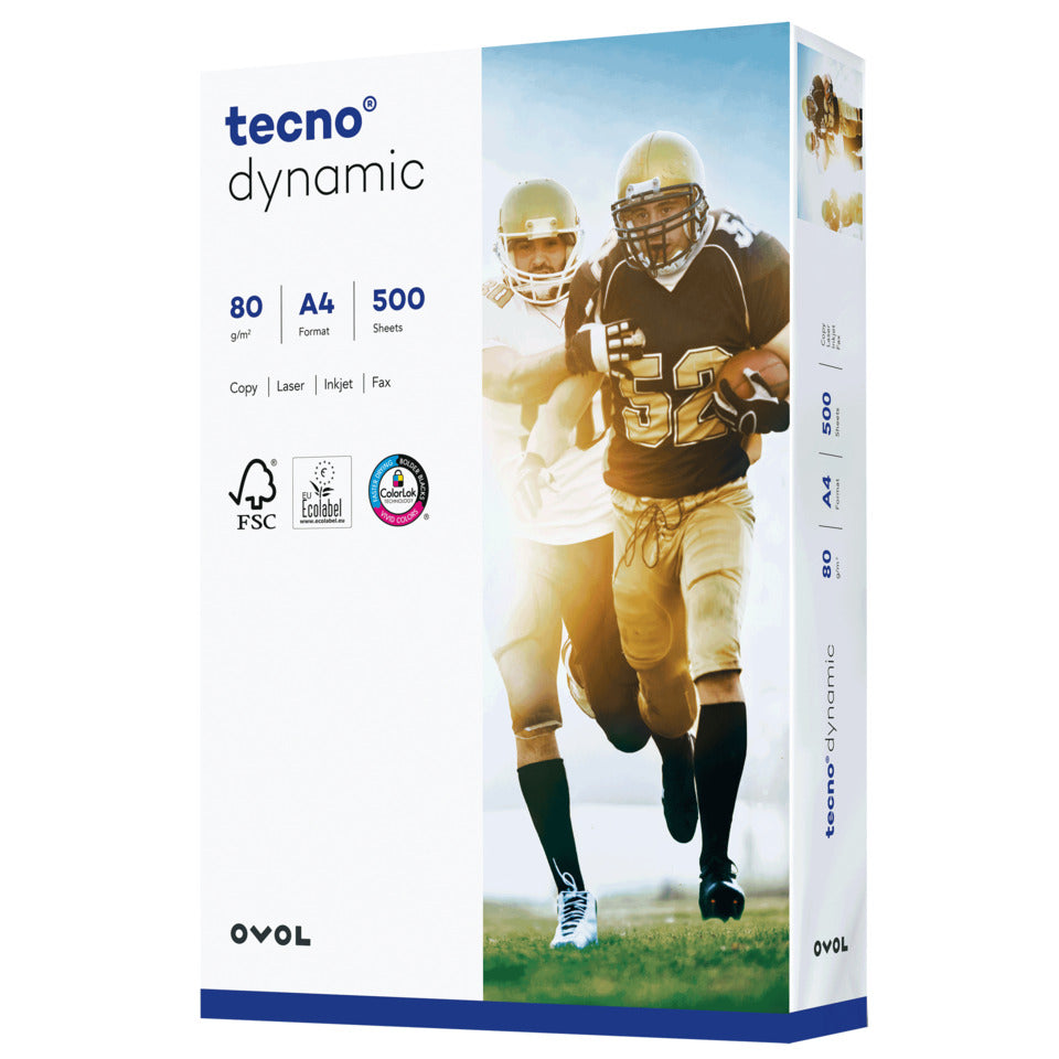 Kopierpapier Dynamic, A4, 80g/m², 500 Blatt, weiß OVOL 2100011483 TECNO 2100011483 161 CIE-Weiße